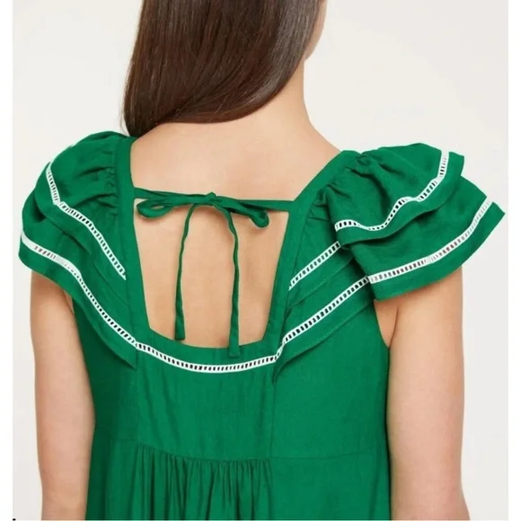 Cefinn Bella Midi Dress in Emerald Green Size US 2
